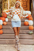 Lila Checkered Kangaroo Pocket Hooded Sweater